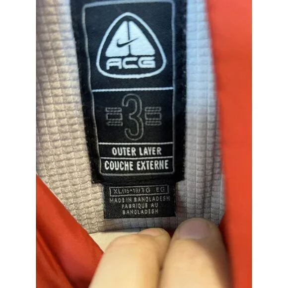 Nike ACG Women's Orange Quilt Jacket ZipOff Arms Full Zip Thermal Outer Layer XL - Picture 4 of 5